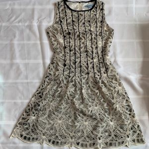 Antonio Melani Black and White Lace Dress